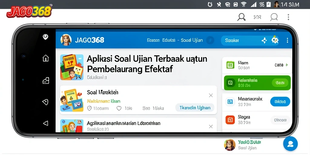 Antarmuka utama aplikasi JAGO368 untuk Soal Ujian.