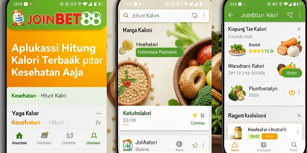 Screenshot utama JOINBET88 menampilkan antarmuka Hitung Kalori yang user-friendly.