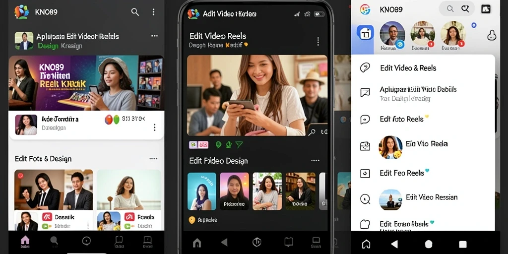 Antarmuka KNO89 menampilkan fungsi Edit Video Reels yang menarik.