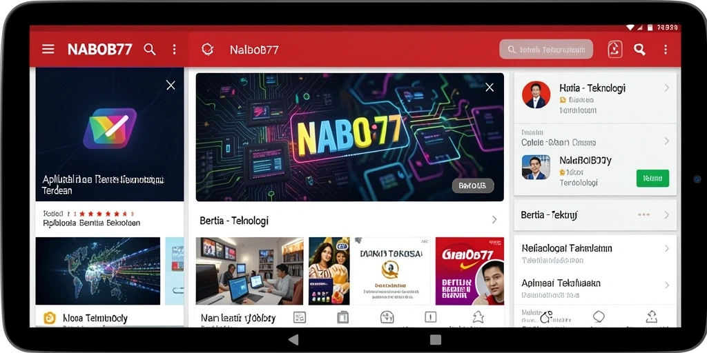 Tampilan antarmuka NABOB77 dengan berita teknologi terbaru.