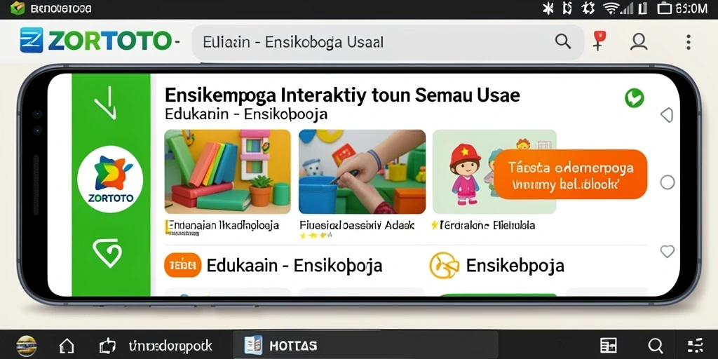 Tampilan antarmuka aplikasi ZORTOTO yang interaktif dan informatif.
